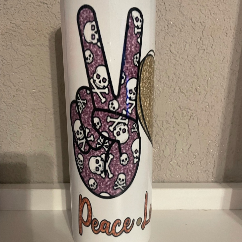Peace, love, Halloween tumbler